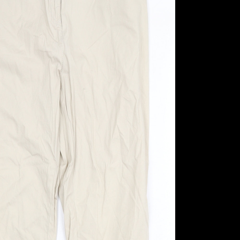 Toni Womens Beige Cotton Capri Trousers Size 36 in Regular Zip