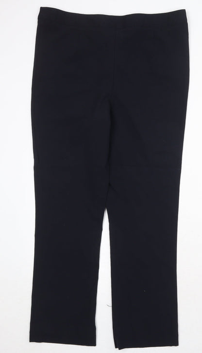 David Luke Womens Blue Polyester Trousers Size 34 in Regular Zip