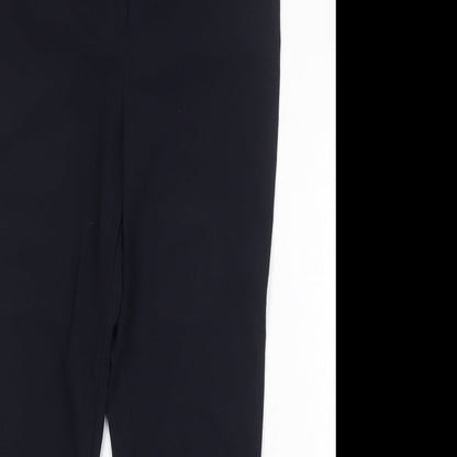 David Luke Womens Blue Polyester Trousers Size 34 in Regular Zip