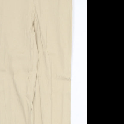 Episode Womens Beige Nylon Trousers Size 12 Regular Zip