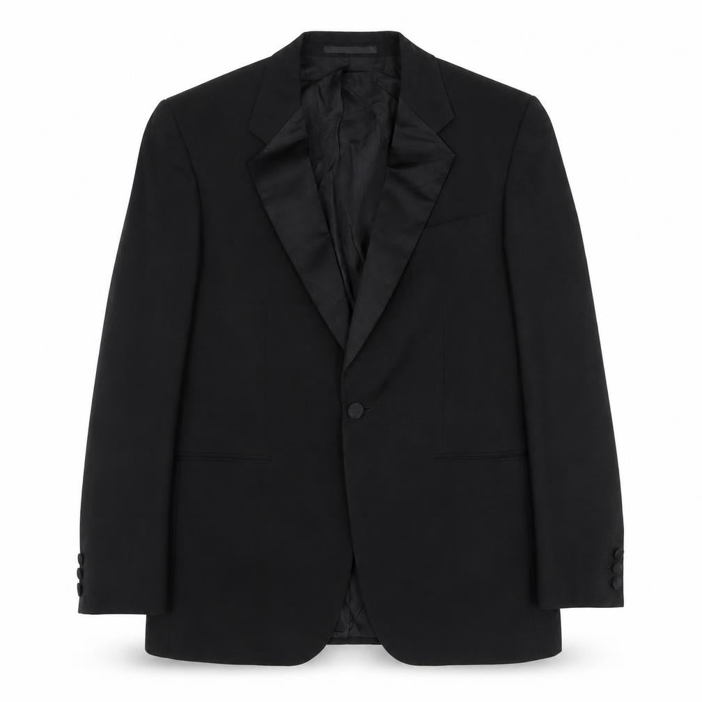 Simon Mens Black Wool Tuxedo Suit Jacket Size 40 Regular