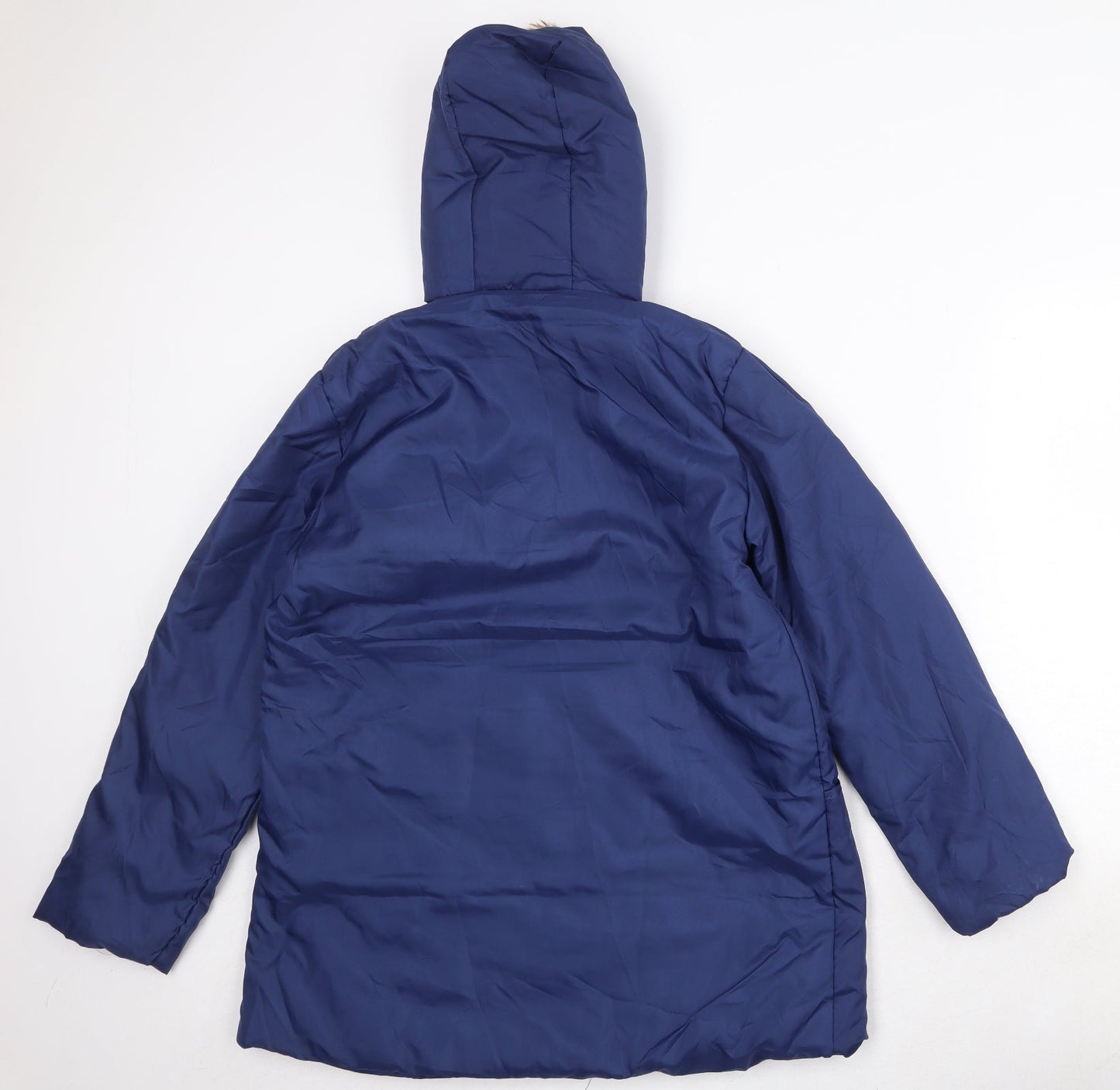 Anne de Lancay Womens Blue Quilted Jacket Size S Snap