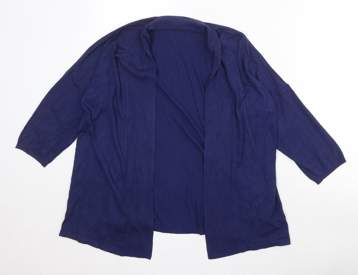 Marks and Spencer Womens Blue V-Neck Viscose Cardigan Jumper Size 10
