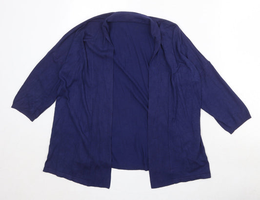 Marks and Spencer Womens Blue V-Neck Viscose Cardigan Jumper Size 10
