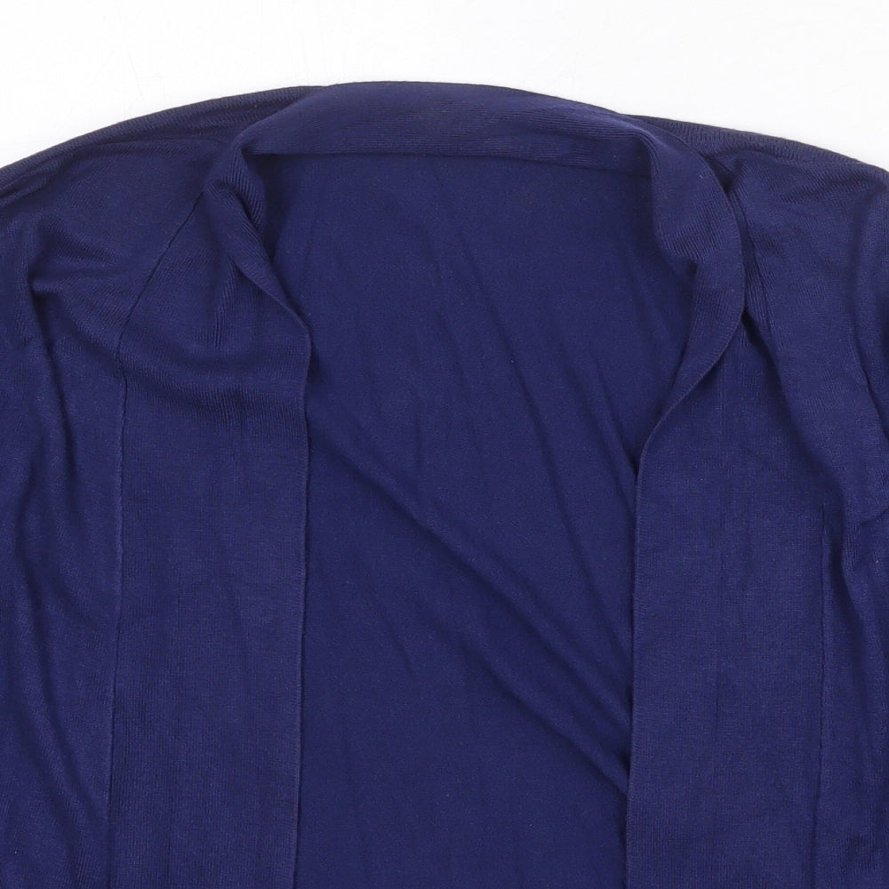 Marks and Spencer Womens Blue V-Neck Viscose Cardigan Jumper Size 10