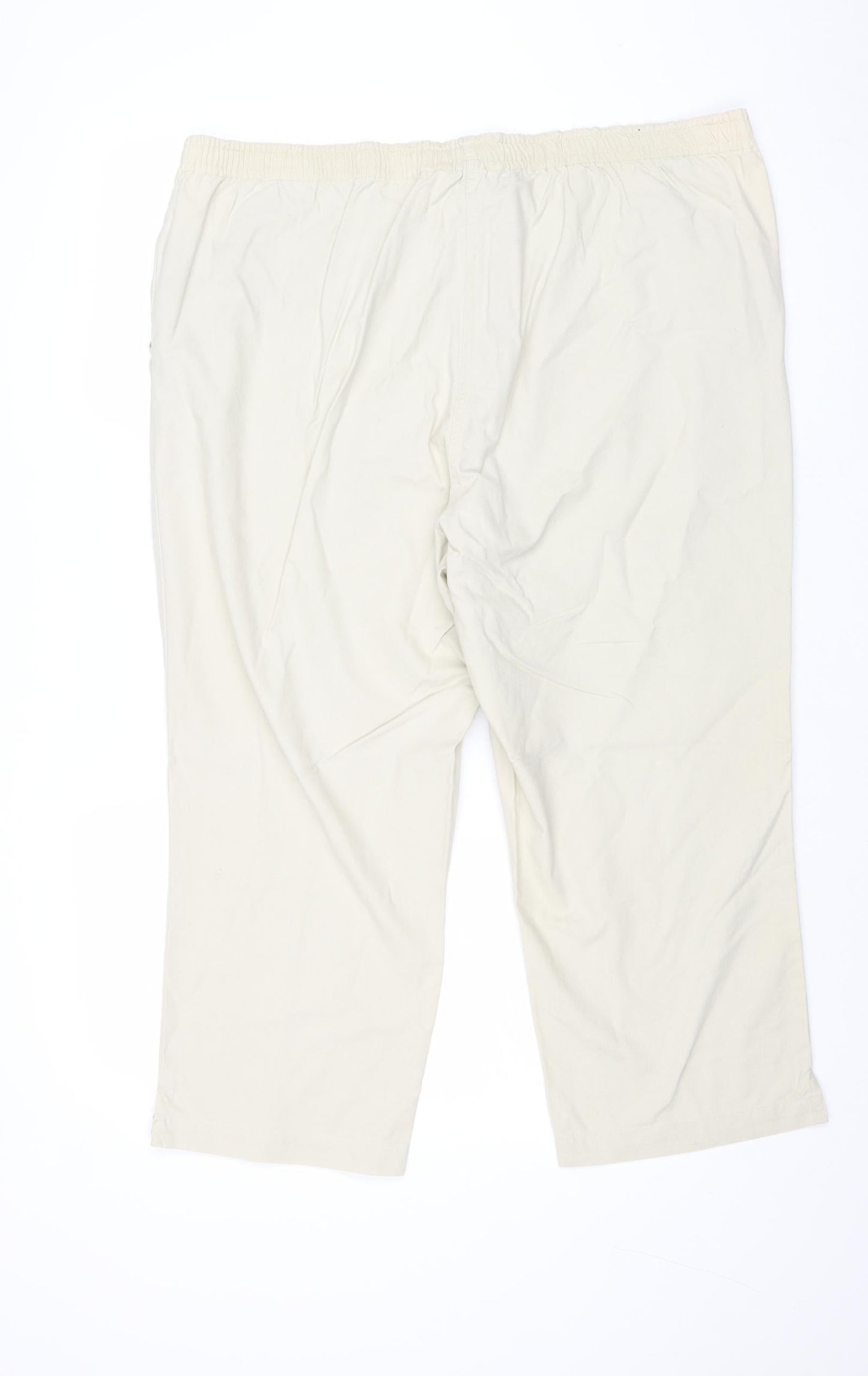 JDV Womens Beige Cotton Trousers Size 18 Regular Zip