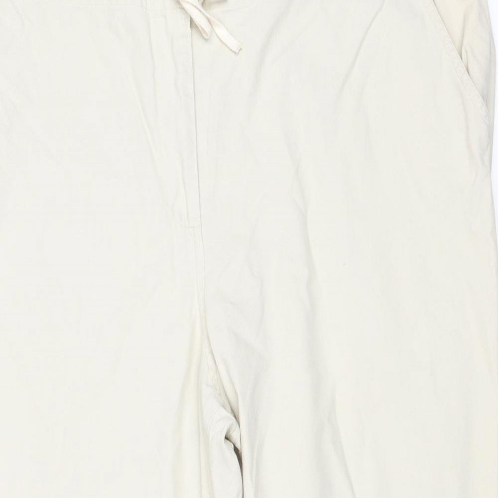 JDV Womens Beige Cotton Trousers Size 18 Regular Zip