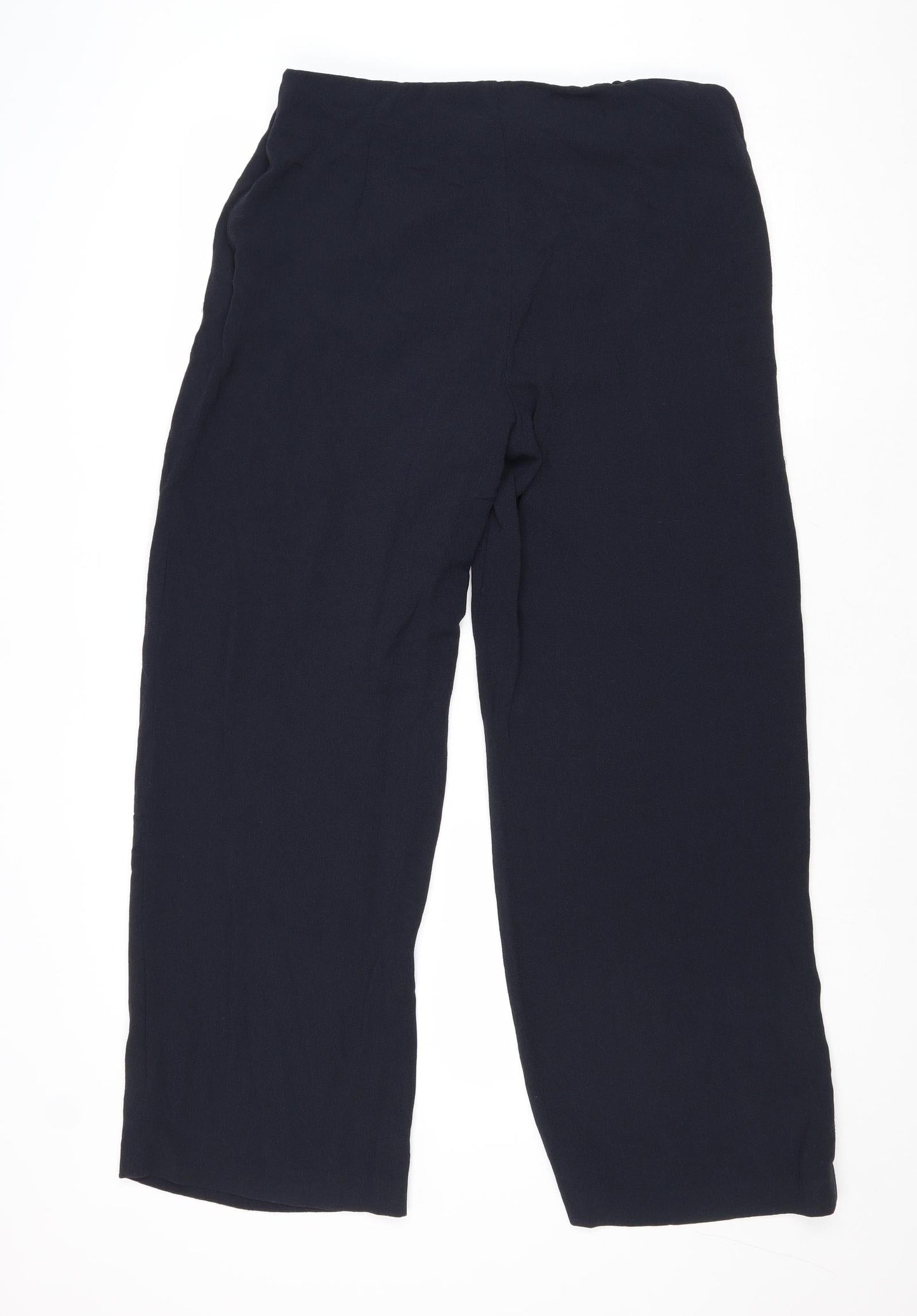 Marks and Spencer Womens Blue Polyester Trousers Size 14 Regular Zip