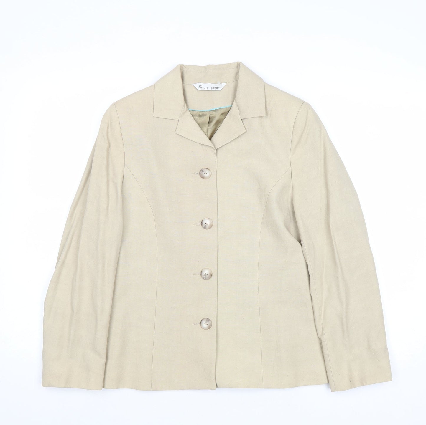 BHS Womens Beige Jacket Size 8 Buckle