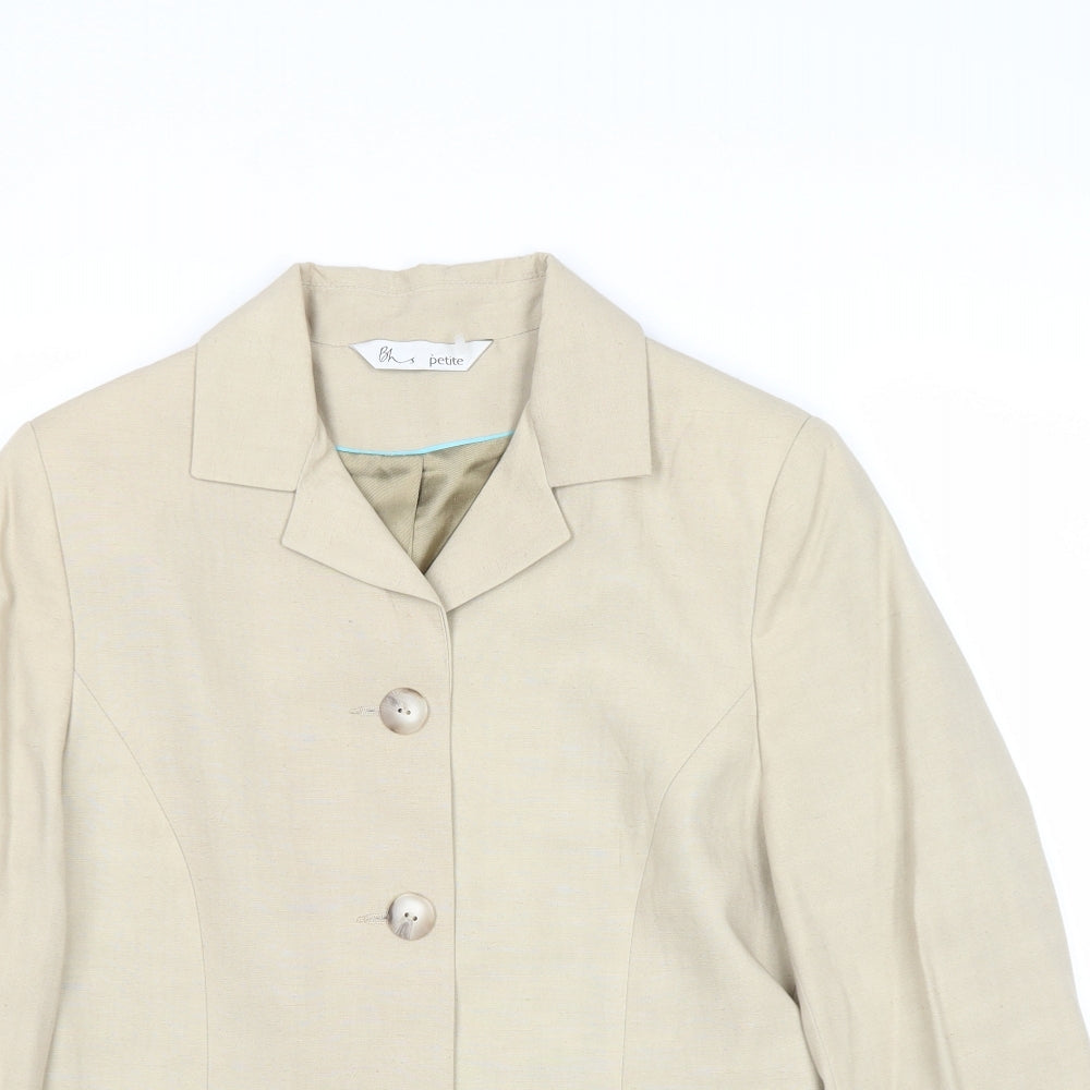 BHS Womens Beige Jacket Size 8 Buckle