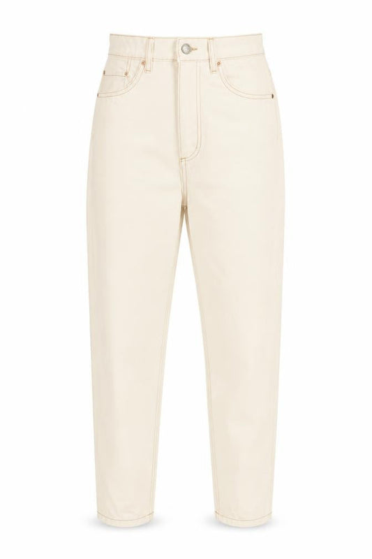 ASOS Womens Ivory Cotton Tapered Jeans Size 28 in Regular Zip