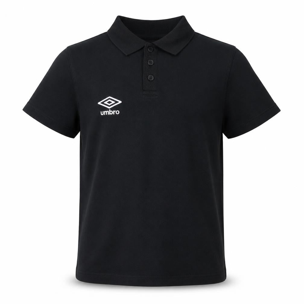 Umbro Boys Black Cotton Pullover Polo Size 9 Years Collared Button
