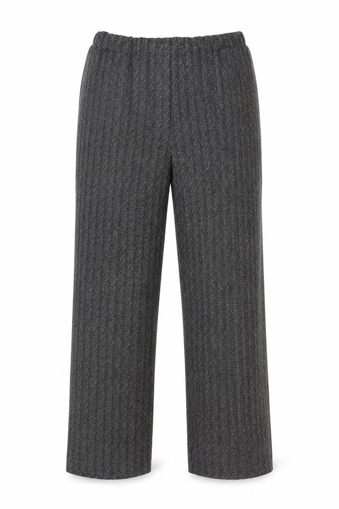 Bonmarché Womens Grey Geometric Polyester Trousers Size 12 Regular