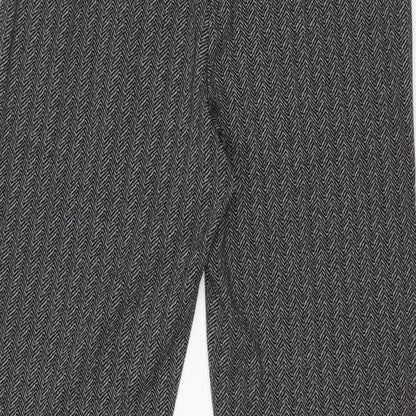 Bonmarché Womens Grey Geometric Polyester Trousers Size 12 Regular
