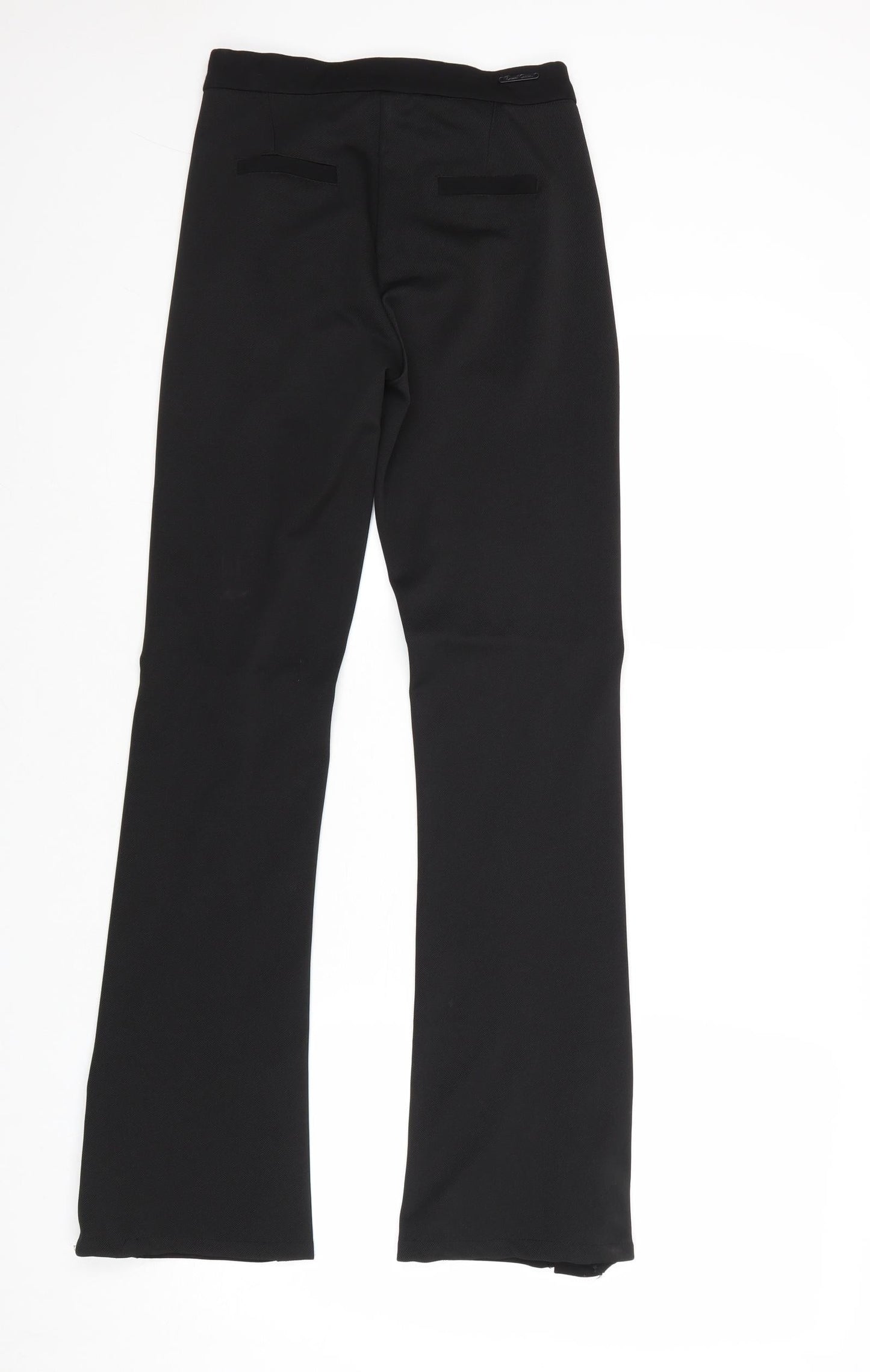 Daniel Cassin Womens Black Viscose Trousers Size 2XS Regular Zip