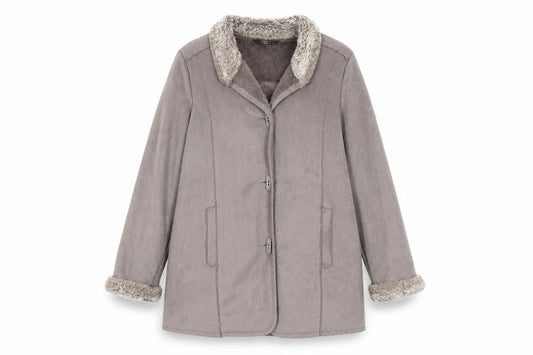 Bonmarché Womens Grey Jacket Size 14 Toggle
