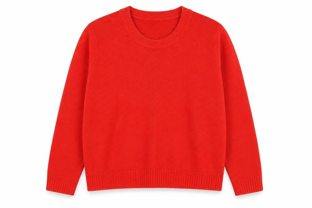 Divided by H&M Womens Red Round Neck Acrylic Pullover Jumper Size XL