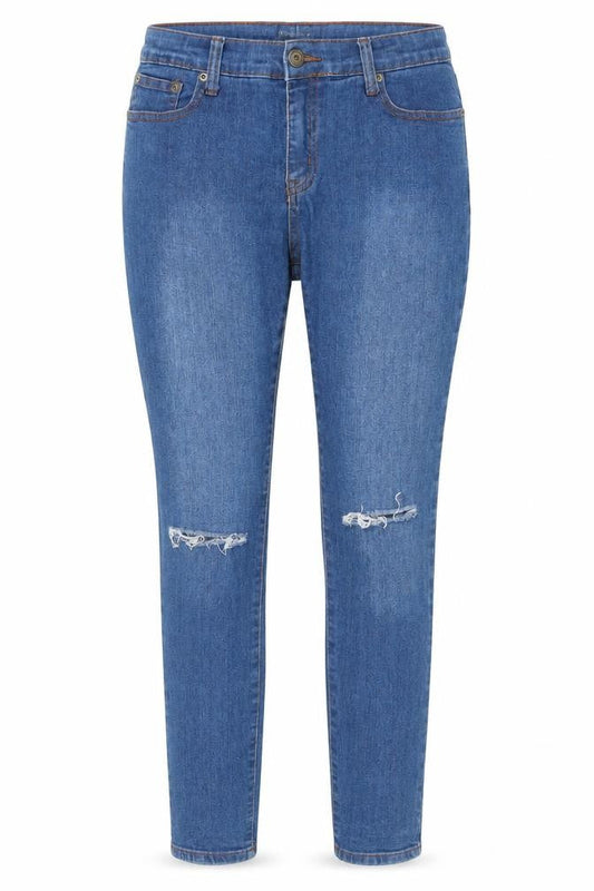 B.YOU Womens Blue Cotton Skinny Jeans Size 12 Regular Zip
