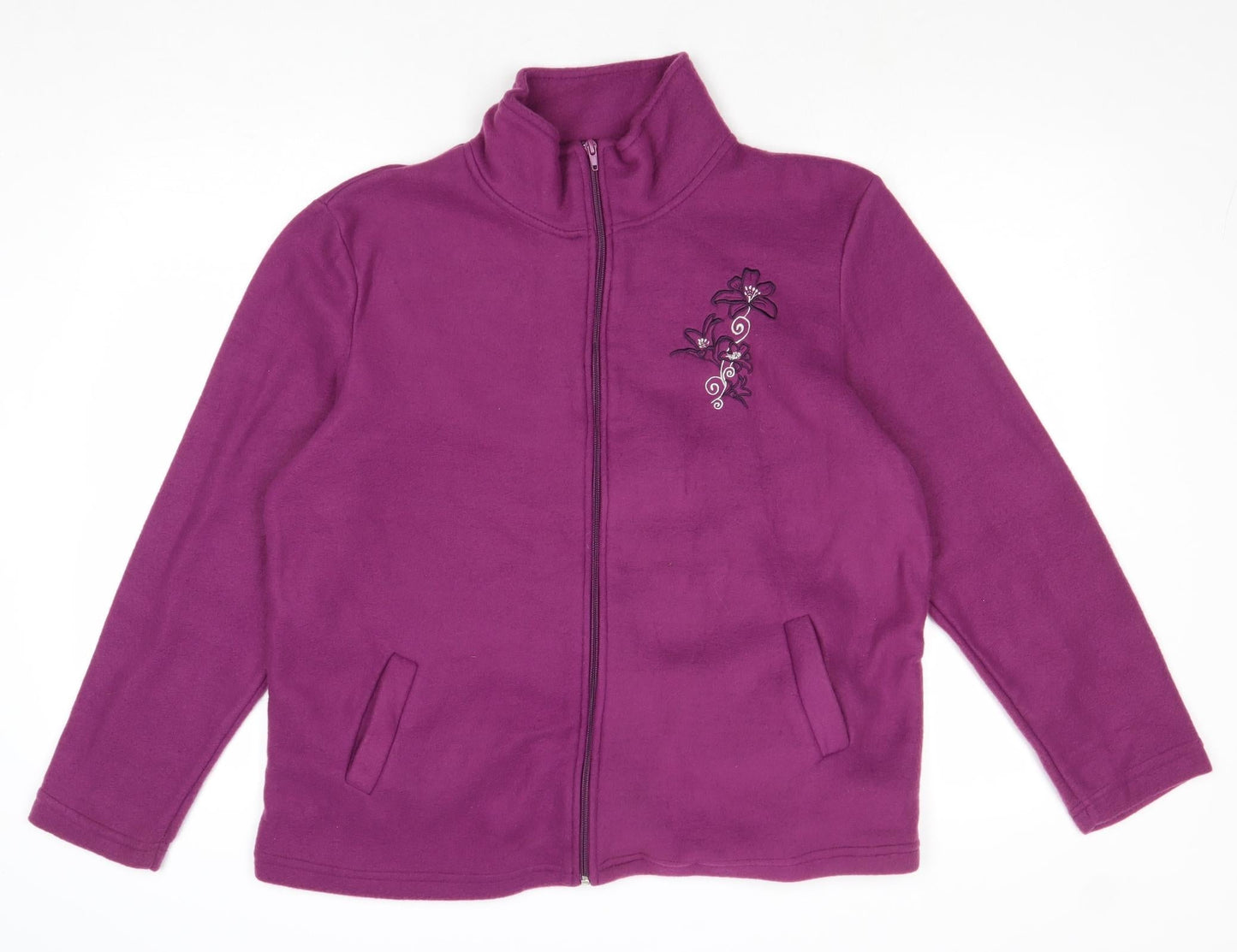 Anne De Lancay Womens Purple Jacket Size M Zip
