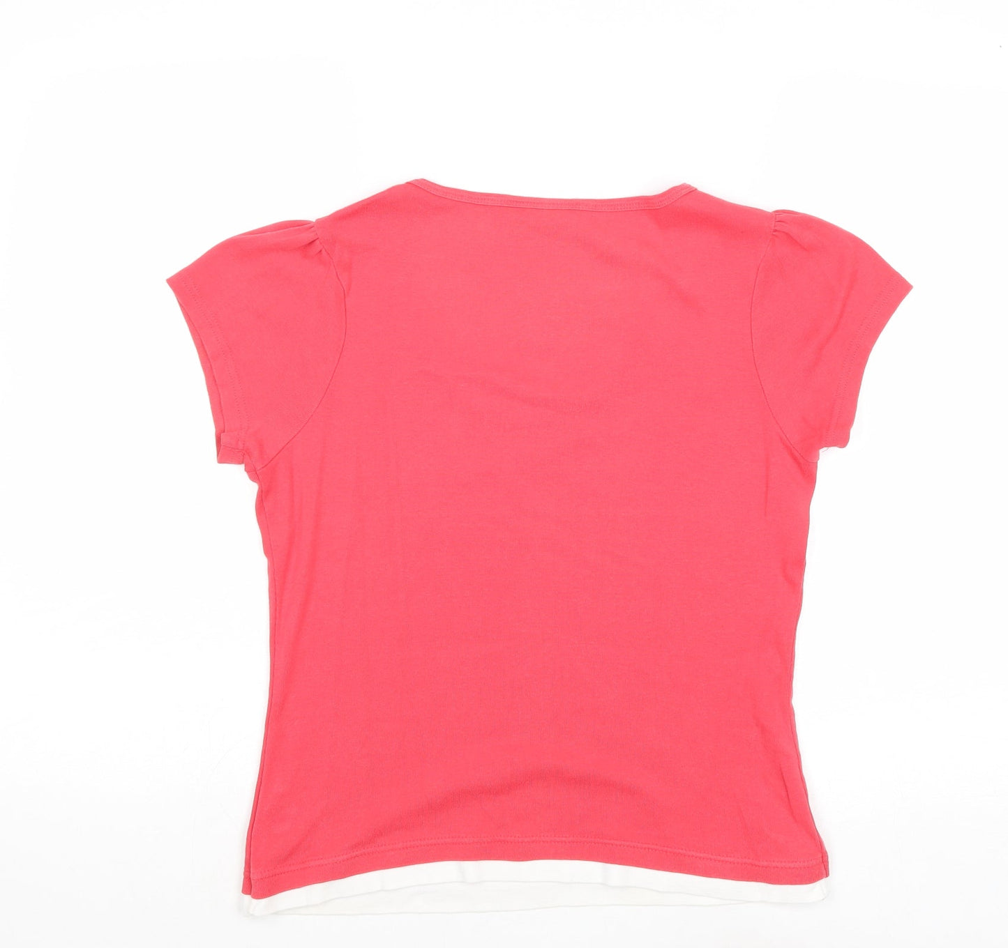 Maya Womens Pink Cotton Basic T-Shirt Size S Scoop Neck