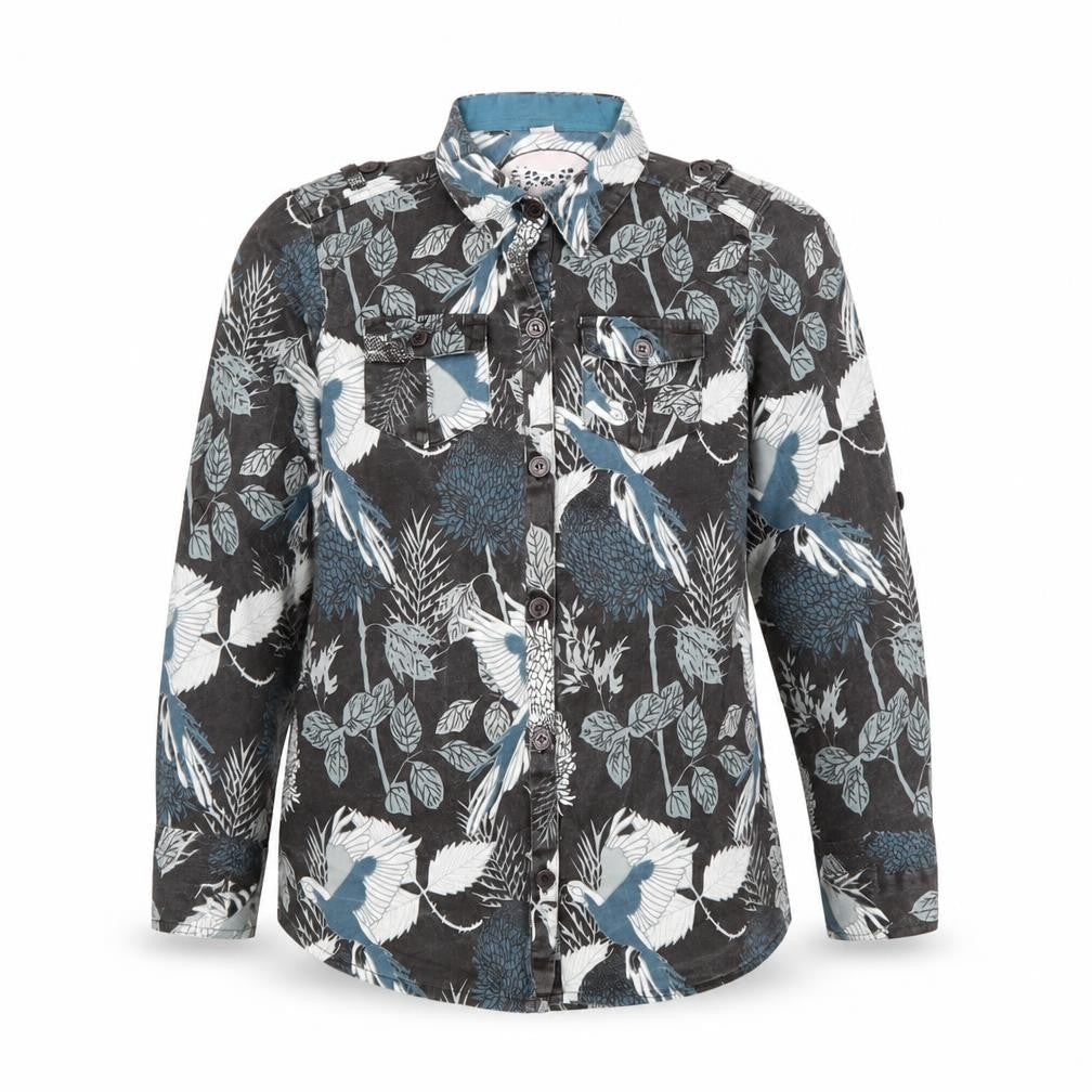 Almatrichi Boys Multicoloured Geometric Cotton Basic Button-Up Size 10 Years Collared Button