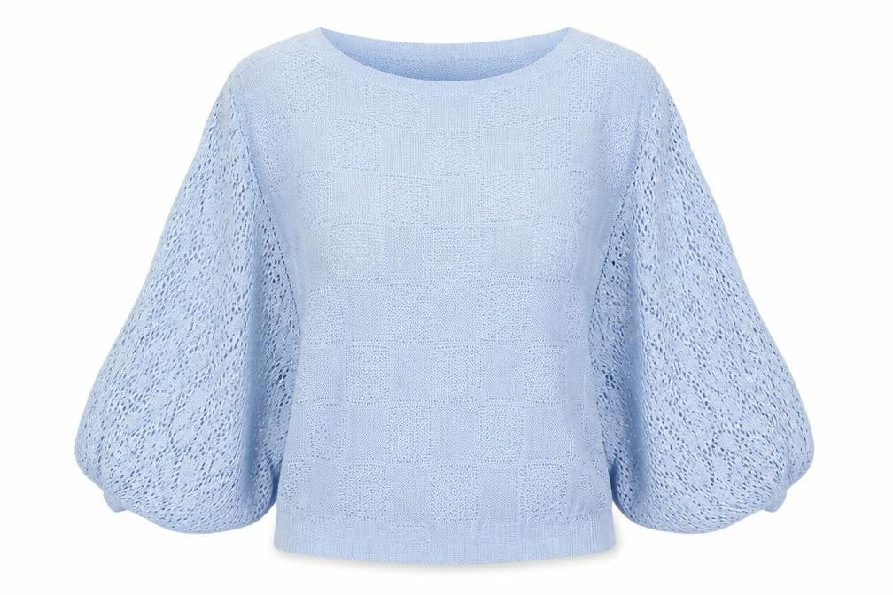 Grace Fashions Womens Blue Round Neck Acrylic Pullover Jumper Size 10