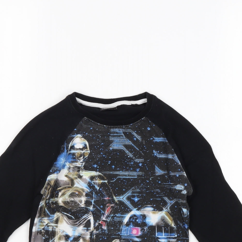 Star Wars Boys Black Cotton Pullover T-Shirt Size 5 Years Round Neck Pullover
