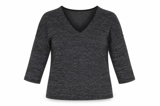Marks and Spencer Womens Grey Polyester Basic Blouse Size 10 V-Neck