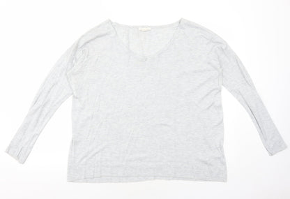 H&M Womens Grey Round Neck Viscose Pullover Jumper Size M