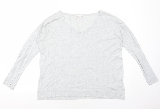 H&M Womens Grey Round Neck Viscose Pullover Jumper Size M