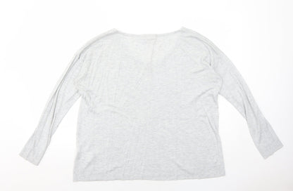 H&M Womens Grey Round Neck Viscose Pullover Jumper Size M