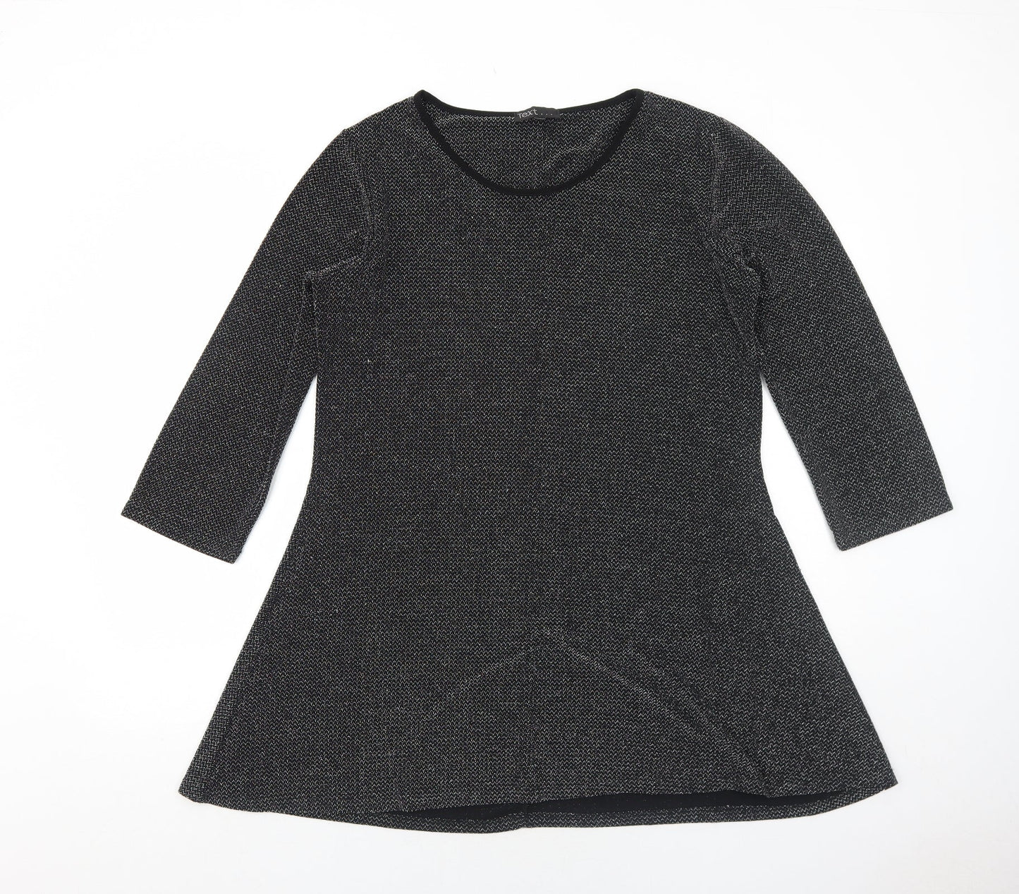 Text Womens Grey Polyester A-Line Size 14 Boat Neck Pullover