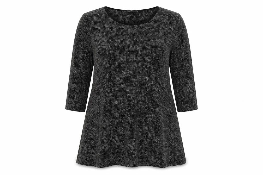 Text Womens Grey Polyester A-Line Size 14 Boat Neck Pullover