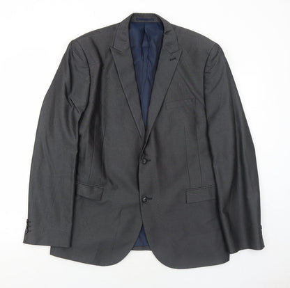 Next Mens Grey Polyester Jacket Suit Jacket Size 46 Regular