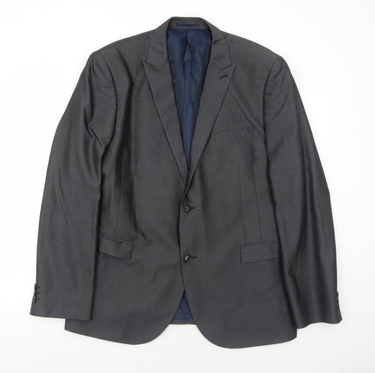 NEXT Mens Grey Polyester Jacket Suit Jacket Size 46 Regular
