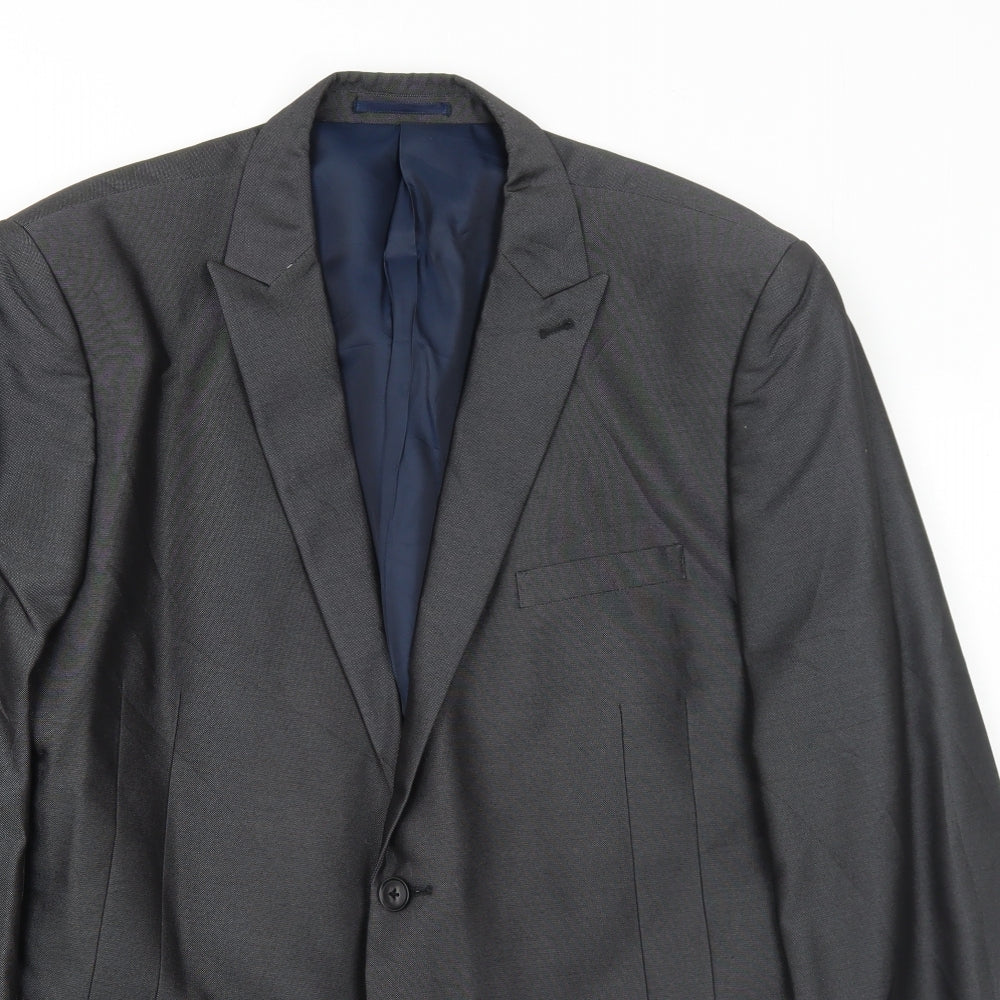 NEXT Mens Grey Polyester Jacket Suit Jacket Size 46 Regular