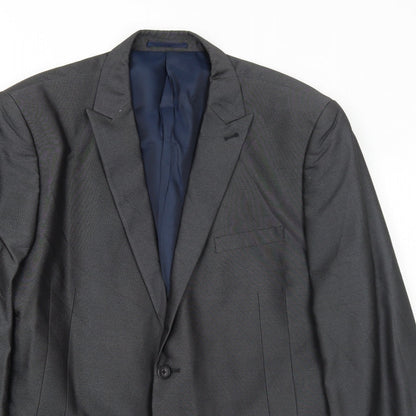 Next Mens Grey Polyester Jacket Suit Jacket Size 46 Regular