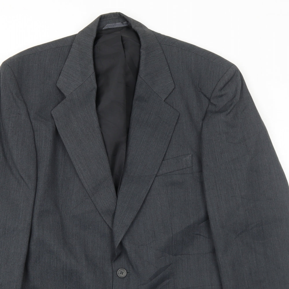 Scott International Mens Grey Polyester Jacket Suit Jacket Size 40 Regular