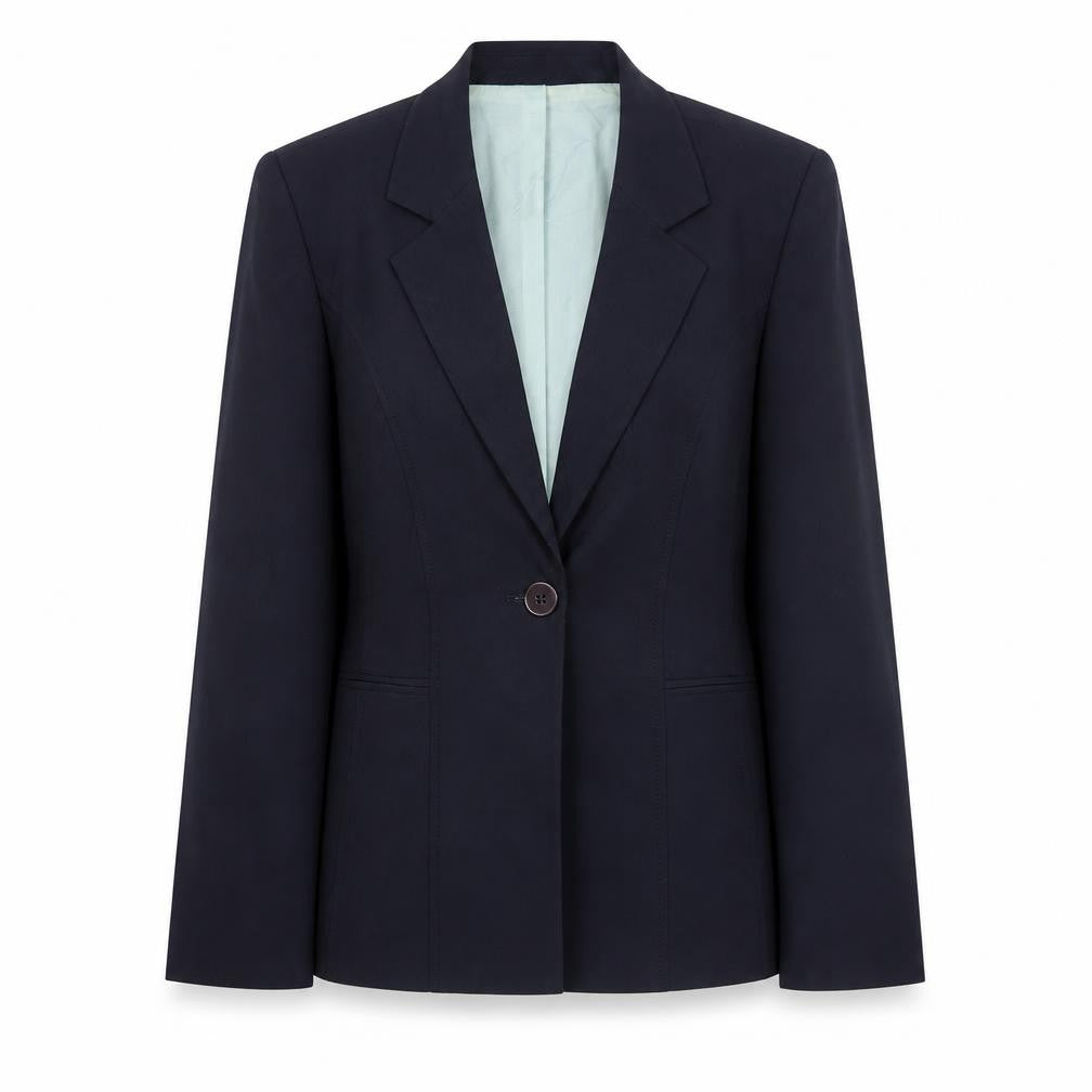 BHS Womens Blue Polyester Jacket Suit Jacket Size 14