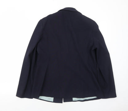 BHS Womens Blue Polyester Jacket Suit Jacket Size 14