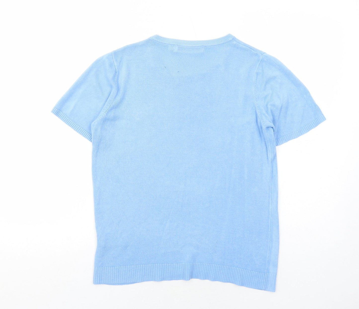 Pure & Natural Womens Blue Round Neck Acrylic Pullover Jumper Size 14 - Size 14-16