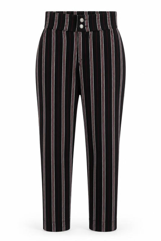 Hollister Womens Black Striped Cotton Tapered Jeans Size XS Regular Zip