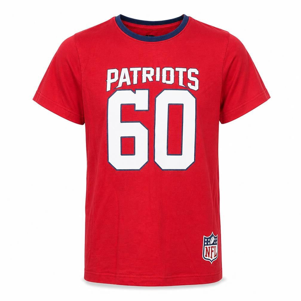 Patriots Boys Red Cotton Pullover T-Shirt Size 9-10 Years Crew Neck Pullover - NFL