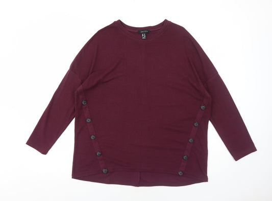New Look Womens Purple Round Neck Polyester Pullover Jumper Size 12