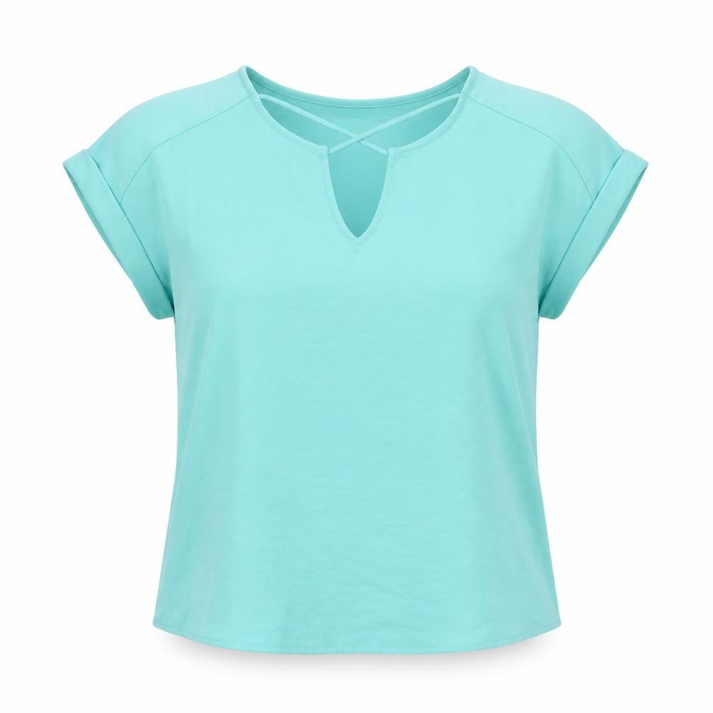 Apricot Womens Blue Polyester Basic Blouse Size 12 V-Neck