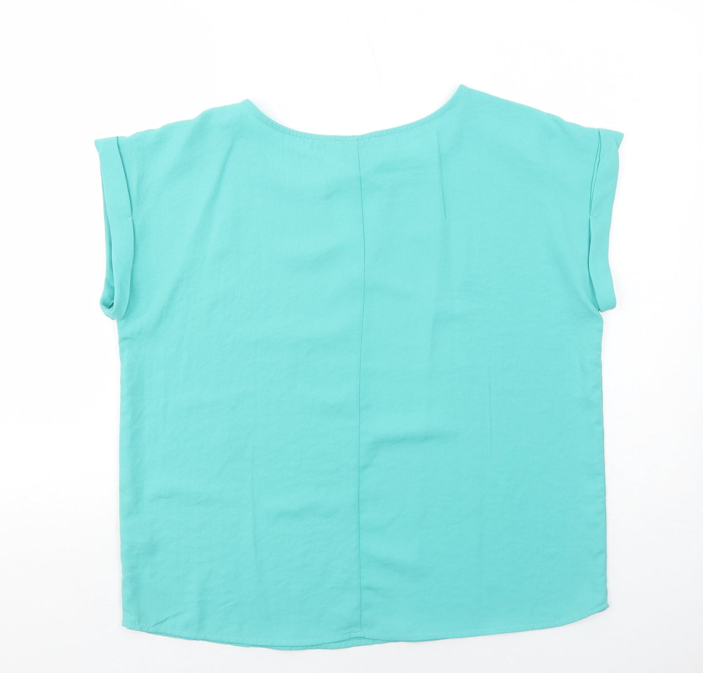 Apricot Womens Blue Polyester Basic Blouse Size 12 V-Neck
