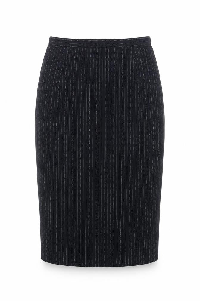 Autonomy Womens Black Striped Polyester Straight & Pencil Skirt Size 8 Zip