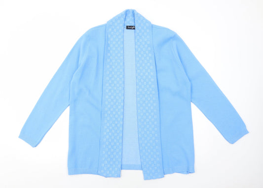 Insight Womens Blue V-Neck Geometric Acrylic Cardigan Jumper Size M - Size M-L