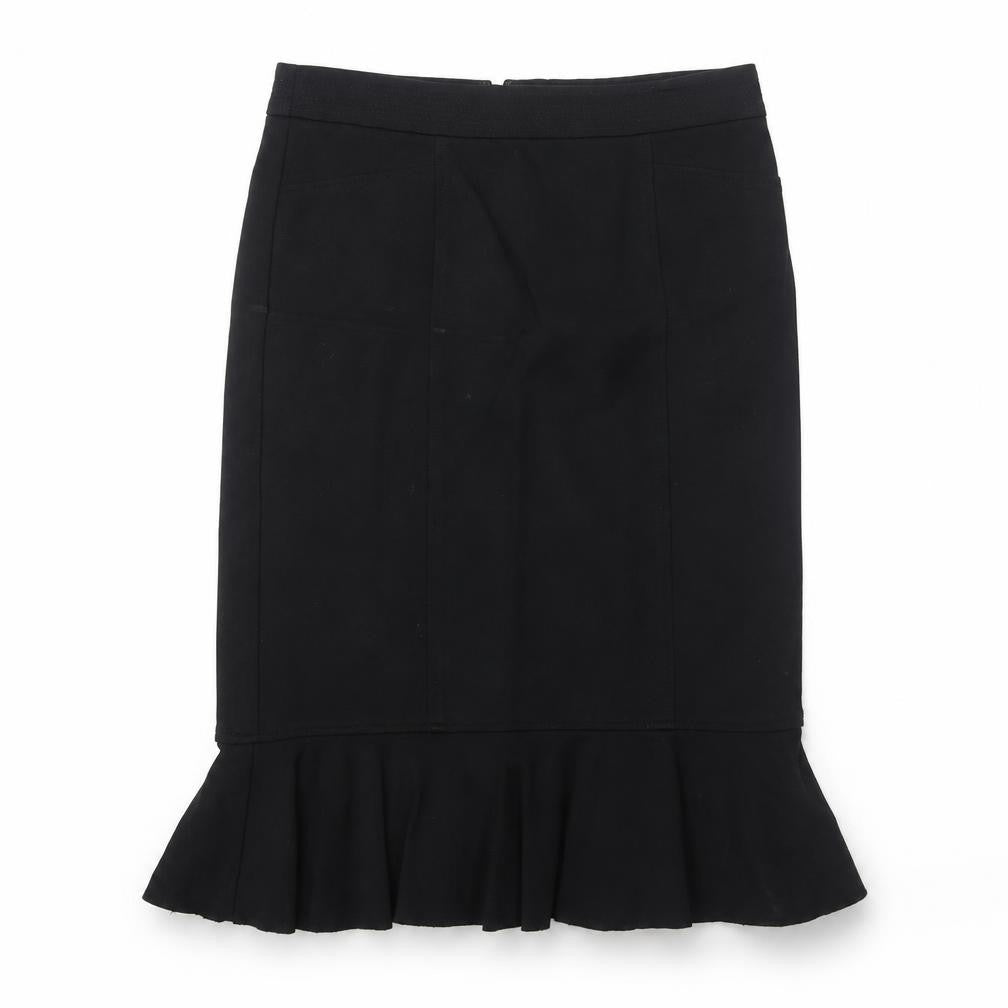 Country Casuals Womens Black Viscose Trumpet Skirt Size 10 Zip