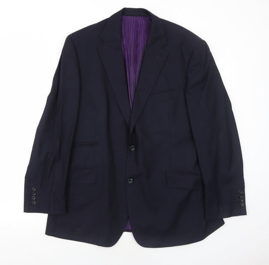 Marks and Spencer Mens Blue Wool Jacket Suit Jacket Size 42 Regular
